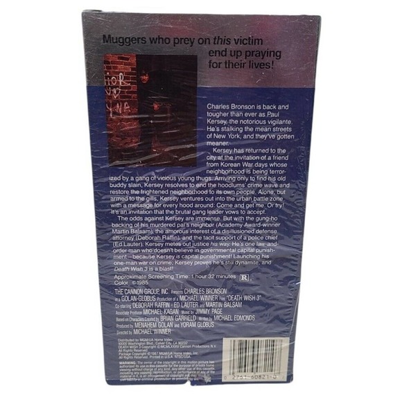 Death Wish 3 VHS 1986 Charles Bronson movie VGC++ - Picture 3 of 5